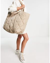 TOPSHOP Puffy Onion Quilt Large Tote - Natural