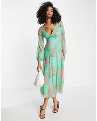 ASOS - Long Sleeve Backless Cutout Maxi Dress With Godets - Lyst
