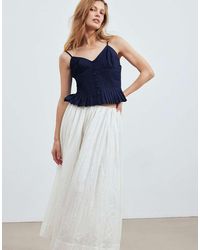 NA-KD - Linen Blend Crinkle Midi Skirt - Lyst