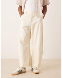 ASOS - Smart Wide Barrel Leg Cotton Chino Trousers - Lyst