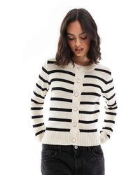 Brave Soul - Gebreid Vest Met Gouden Knopen En Ronde Hals - Lyst