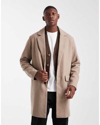 Jack & Jones - Abrigo Beis De Mezcla De Lana De -Gris - Lyst