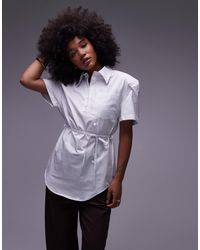 ASOS - Shoulder Pad Cinch Waist Polo Shirt - Lyst