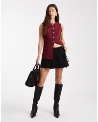 ONLY - Tie Detail Pleated Mini Skort - Lyst
