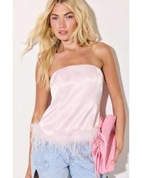 Loavies - Falling For You Strapless Top With Feathers - Lyst