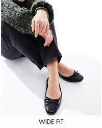 Truffle Collection - Wide Fit Bow Detail Ballet Pumps - Lyst