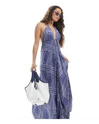 Miss Selfridge - Halter Neck Spun Maxi Dress - Lyst