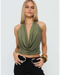 Princess Polly - Carefree Halterneck Cowl Open Back Top - Lyst