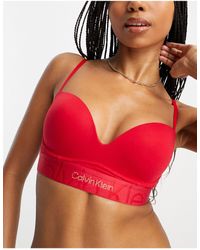Calvin Klein - Embossed Icon Cotton Blend Push Up Bralette With Logo Underband - Lyst