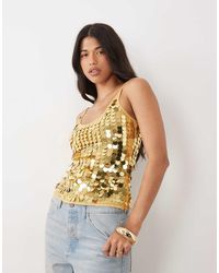 ASOS - Disc Scatter Sequin Scoop Neck Sleeveless Top - Lyst