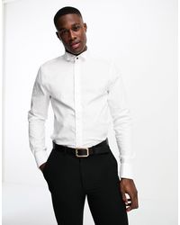 ASOS - – bügelleichtes, elegantes hemd aus strukturiertem oxford-stoff mit normalem schnitt und kläppchenkragen - Lyst