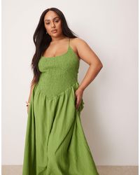 ASOS - Asos design curve - robe longue froissée à encolure dégagée et bretelles croisées dans le dos - Lyst