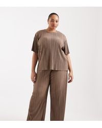 ONLY - Plisse Wide Leg Trousers Co-ord - Lyst