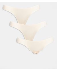 ONLY - Set Van 3 Brazilian Onderbroeken Met Kanten Detail - Lyst