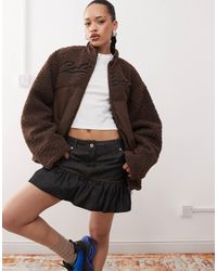 Collusion - – jacke aus teddyfell und nylon - Lyst