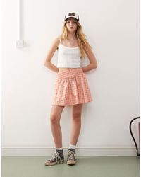 Reclaimed (vintage) - Western Mini Skirt With Shirring - Lyst