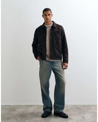 Threadbare - Faux Suede Button Up Collared Jacket - Lyst