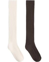 Oysho - 2 Pairs Of Cotton Blend Long Knee Socks - Lyst