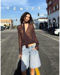 Bershka - Pantaloncini Jorts Stile Bermuda Ampi - Lyst