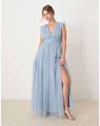 ANAYA - Deep V-Neck Maxi Dress - Lyst