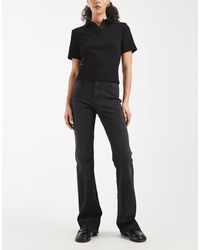 ONLY - Vaqueros De Campana Negro Lavado De Talle Alto Linez De - Lyst