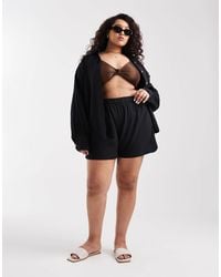 ASOS - Asos Design Curve Biarritz Beach Textured Cotton Shorts - Lyst