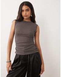 ASOS - Hotfix Tonal Sheer Mesh Longline Tank Top - Lyst