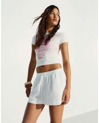 Bershka - Rustic Shorts With Elasticated Waist - Lyst