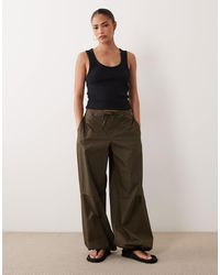 ASOS - Asos Design Petite Parachute Trouser With Toggle Hem Detail - Lyst