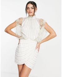 The Label long sleeve mini dress in mono print ASOS Damen Kleidung Kleider Bedruckte Kleider 