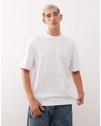 Weekday - Camiseta Blanca Holgada De Punto Liso Grueso De - Lyst
