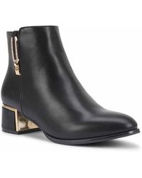SEQWL - Dress Ankle Booties Low Heel With Rhinestone Side Zipper - Lyst