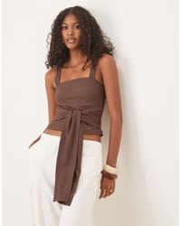 ASOS - Textured Tie Waist Detail Cami Top - Lyst