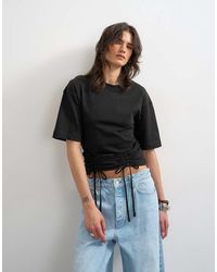 TOPSHOP - Drawcord Detail T-Shirt - Lyst