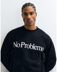 No Problemo - T-Shirt Van 100% Katoen Met Lange Mouwen En Groot Logo Op De Voorkant - Lyst