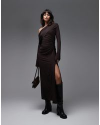 & Other Stories - Draped One Shoulder Jersey Maxi Dress With Front Split - Lyst