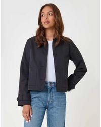 Threadbare - Scarf Detail Cropped Trench Coat - Lyst
