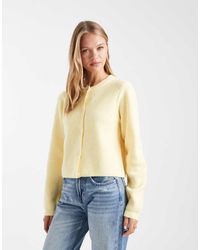 Pieces - Soft Knit Long Sleeve Cardigan - Lyst