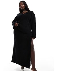 4th & Reckless - Ribbed Knit Thigh Split Maxi Skirt Co-Ord - Lyst