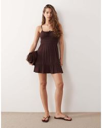 Miss Selfridge - Cheesecloth Mini Sun Dress - Lyst