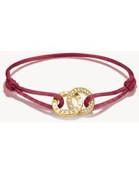 Thomas Sabo - Textile Bracelet Together Red With White Zirconia - Lyst