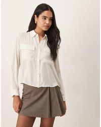 Aware - Utility Style Long Sleeve Shirt With Fold Up Cuff Detail - Lyst