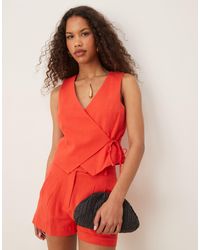 Nobody's Child - Aria Wrap Tailo Linen Waistcoat Co-ord - Lyst