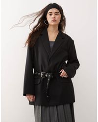Collusion - Oversized Cinched Waist Belt Blazer - Lyst