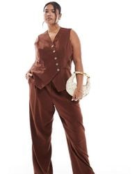 Vero Moda - Linen Touch Pleat Front Wide Leg Trouser Co-ord - Lyst