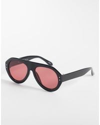 Vero Moda - Chunky Framed Retro Aviator Sunglasses - Lyst