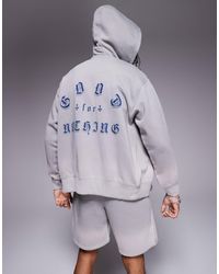 Good For Nothing - Sweat à capuche d'ensemble zippé avec imprimé au dos - Lyst
