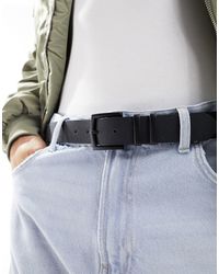 Pull&Bear - Leather Effect Belt With Double Buckle - Lyst