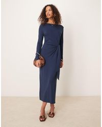 Nobody's Child - Dakota Knot Detail Long Sleeve Midi Dress - Lyst