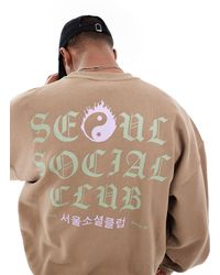 Only & Sons - Oversized Sweatshirt With Seoul Back Print - Lyst